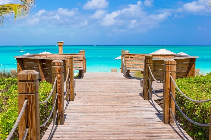 Beautiful tropical landscape on Providenciales Island in the Turks and Caicos