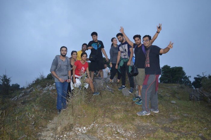 soumya and his friends trekking in the night
