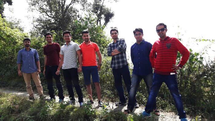 The gang trekking up to Bhulla Tal Lake