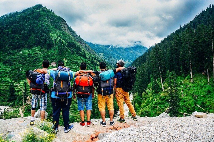 A group of travelers in Kheerganga near Kasol