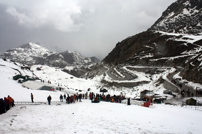 Snow-capped Nathula Pass in Sikkim