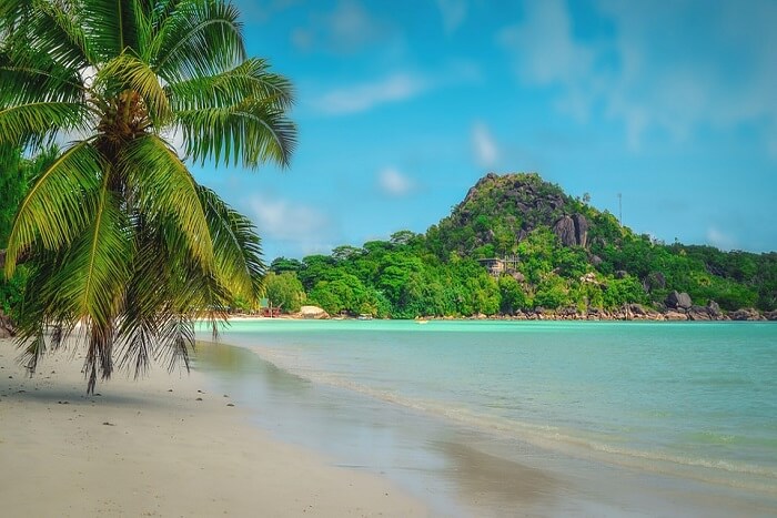 Beach view of famous island