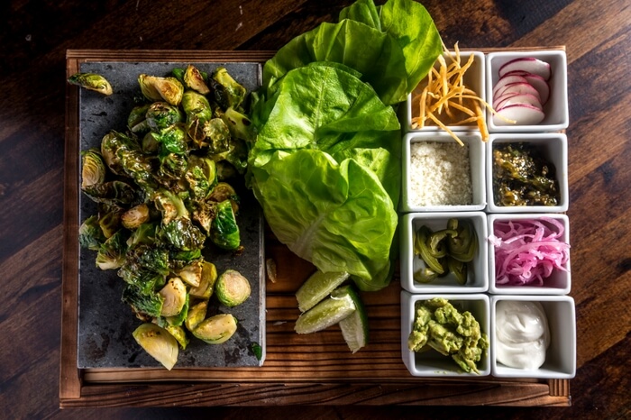 Food served at a vegan restaurant in New York