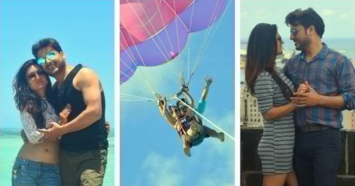 Puneet on a honeymoon trip to Mauritius