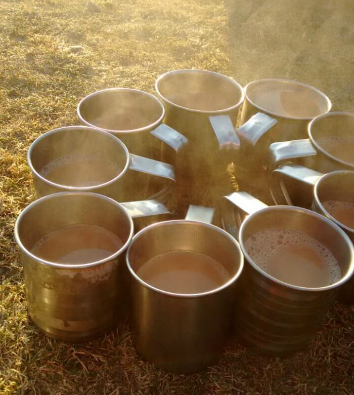 having tea at triund