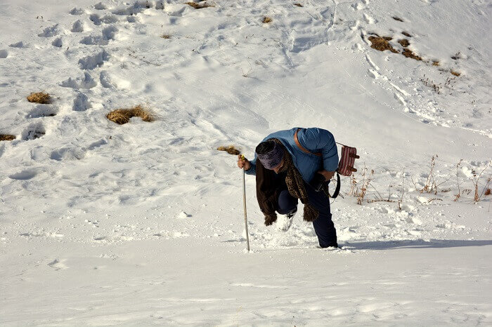 Walking on snow