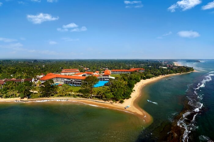 Aerial view of Cinnamon Bey in Beruwala in Sri Lanka