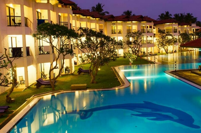 Glittering view of Club hotel dolphin in Negombo in Sri Lanka
