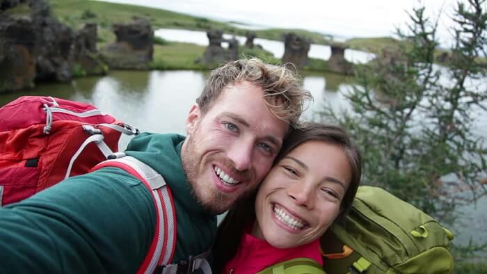 Romantic couple in Iceland