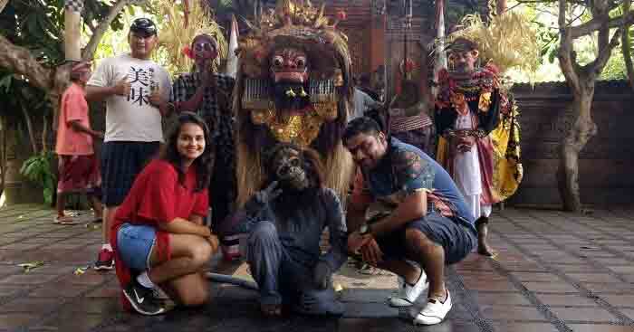 Ruchir and his wife posing for a photo during their honeymoon trip to Bali