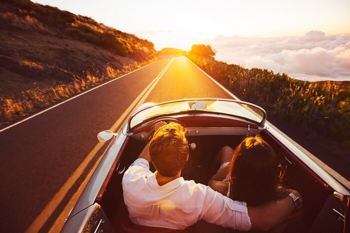 Couple driving