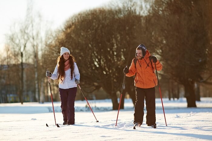 Skiing on honeymoon in Alaska