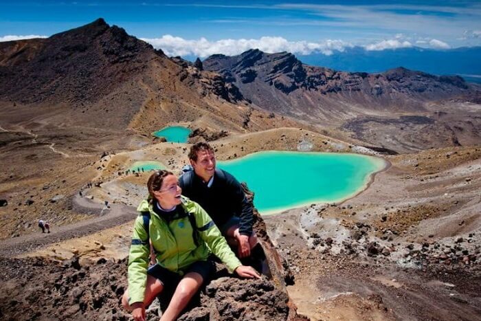 Couple hiking on honeymoon in Guatemala