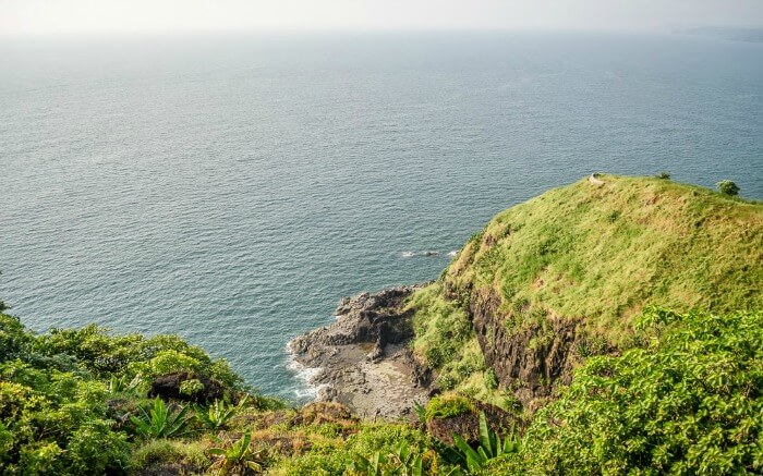 Aerial view of coast in Dabhol