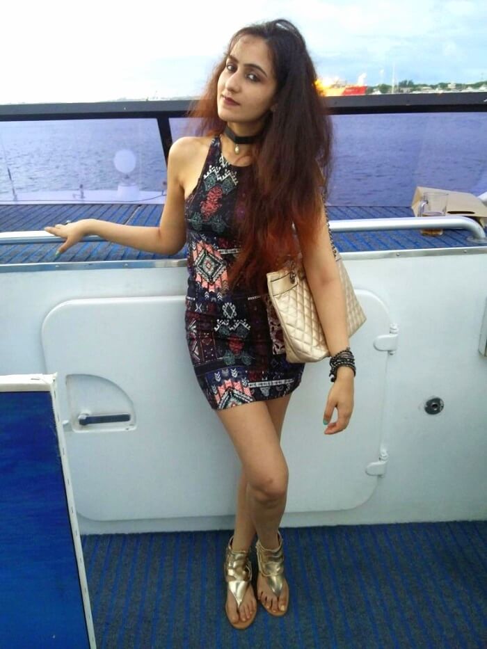 Sanchits wife on the Bali Hai Cruise