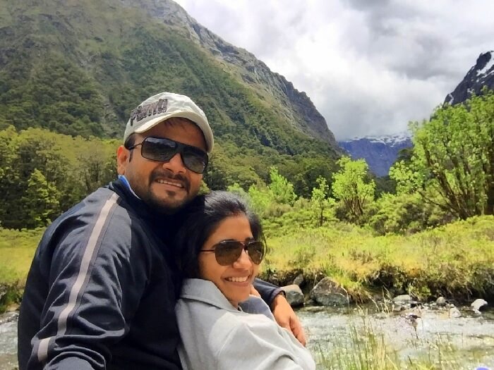 Harsh and his wife at the Milford sound tour