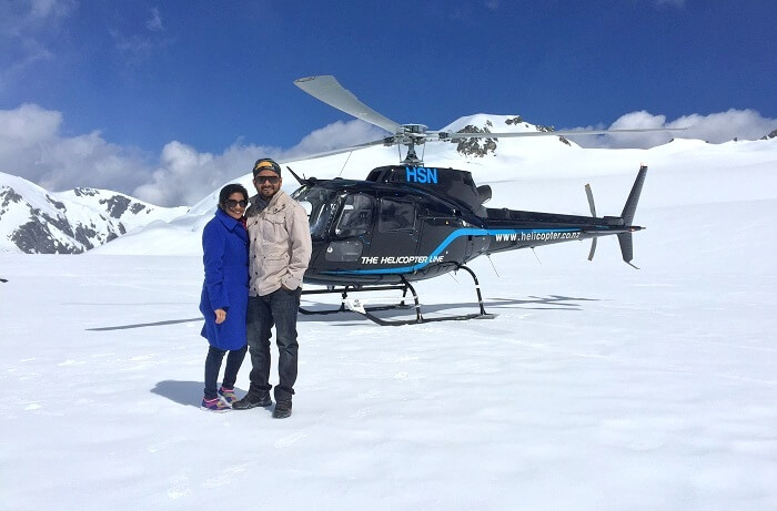 Helicopter ride in Frank josef