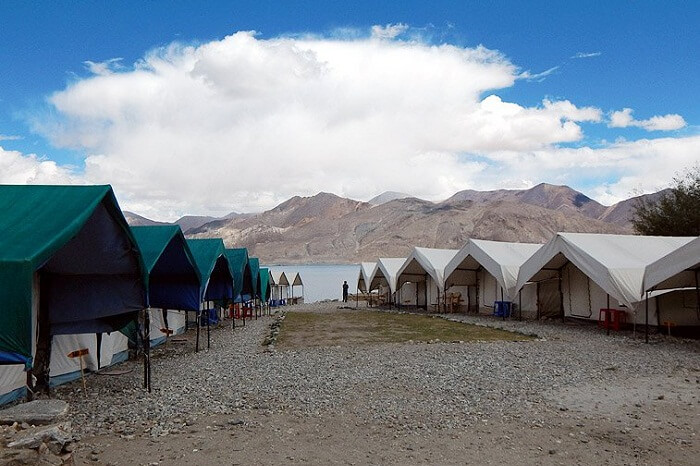 A tourist camp near Pangong lake