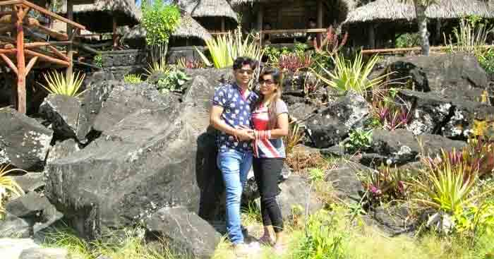Cynthia on a honeymoon trip to Mauritius