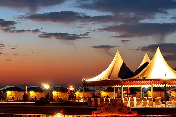 Well-lit camps in the Rann of Kutch