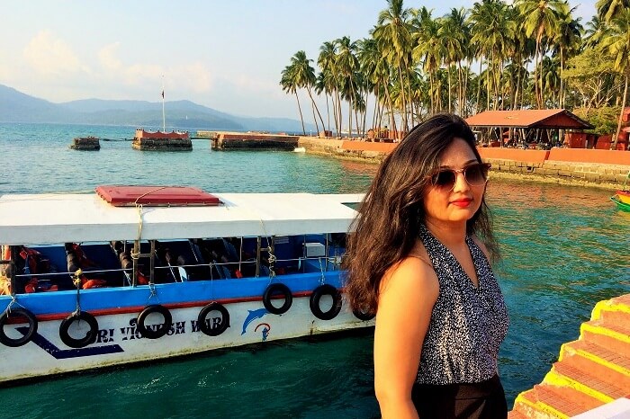 Female traveler at the beach in Andaman