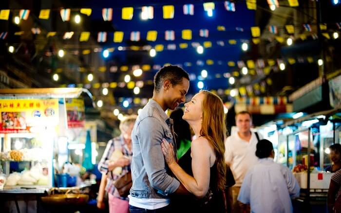 Romantic Couple honeymooning in Bangkok