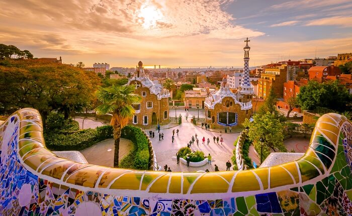 Parc Guell in Barcelona, Spain