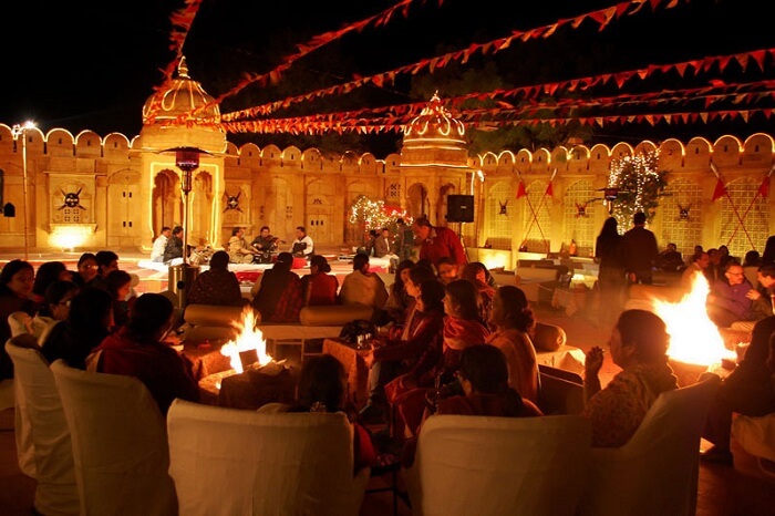A marriage going on at Fort Rajwada in Jaisalmer