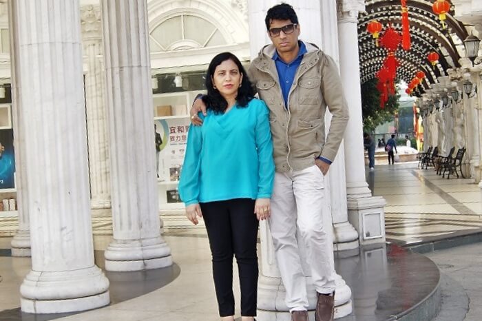 Sudip and his wife in Shenzhen