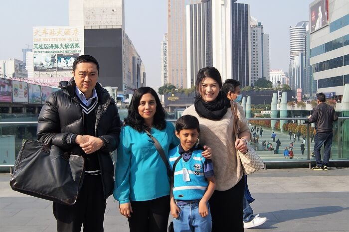 Sudip and their guide in Shenzhen