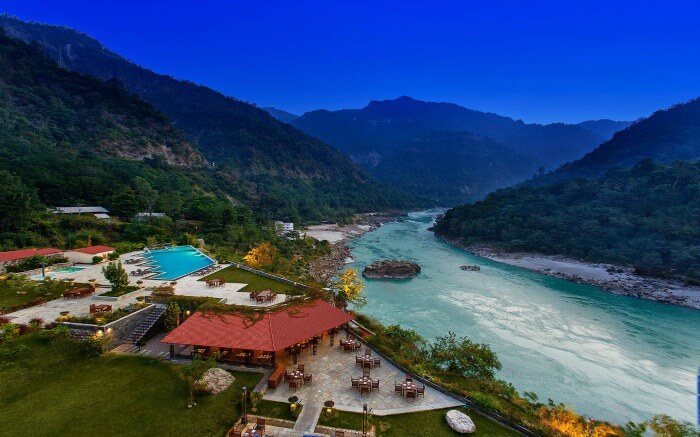 Aerial view of Rishikesh