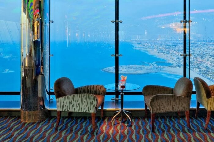 A view from the Skyview Bar in Burj Al Arab in Dubai
