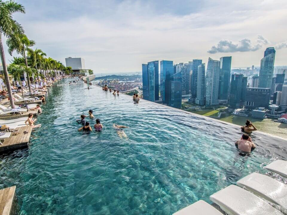 people in infinity pool
