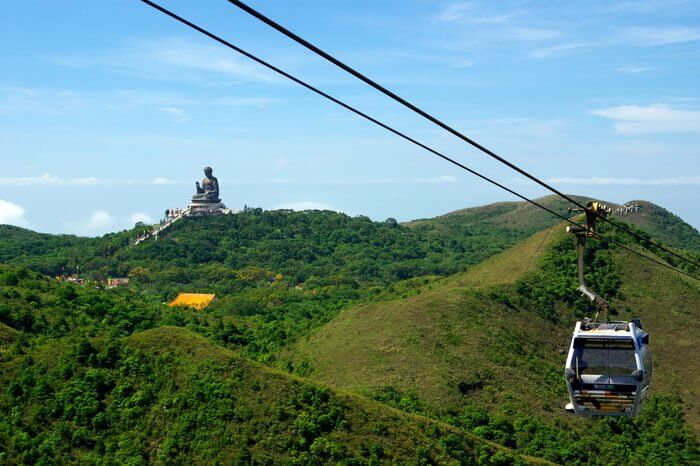 cable car to reach The Big Buddha