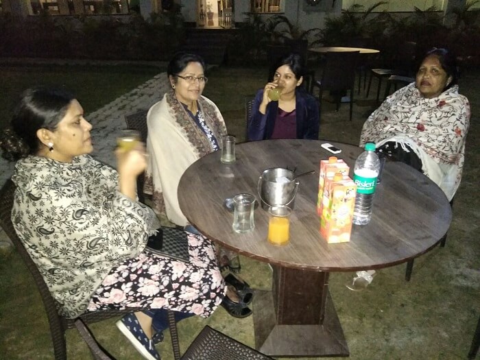 chilling out with family