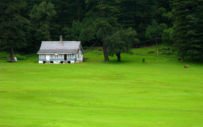 Shot of a colonial house in Khajjiar