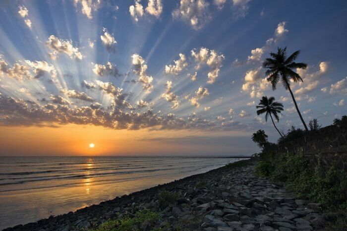 Sunset by the beach in Alibag in Raigad