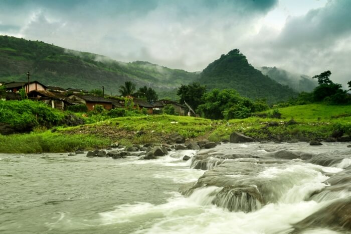 View of a flowing stream in Durshet in Khopoli
