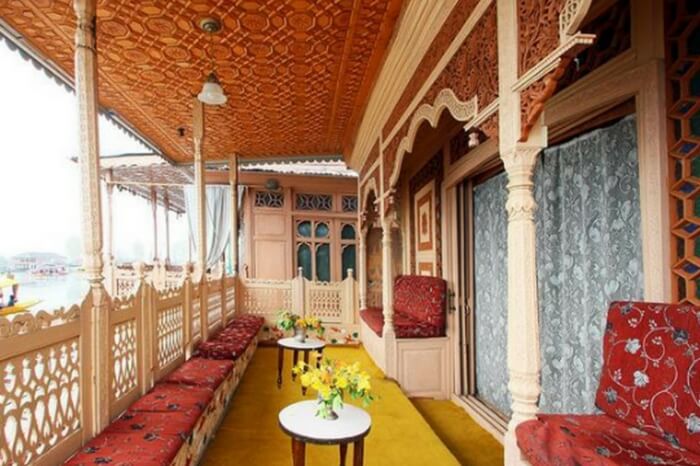Well laid-out seating area of Royal Dandoo Palace