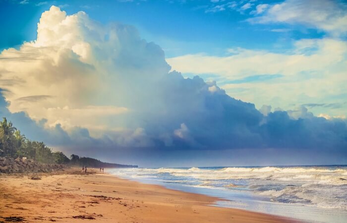 Cherai beach at sunset in Ernakulam in Kerala
