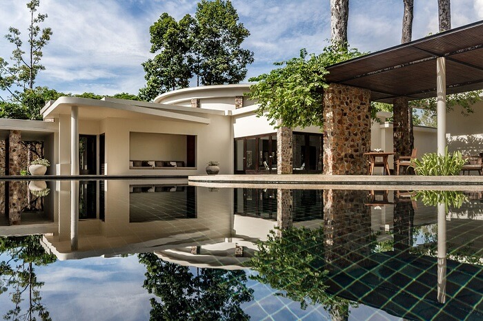 A view of the main pool at Amansara Resort in Siem Reap