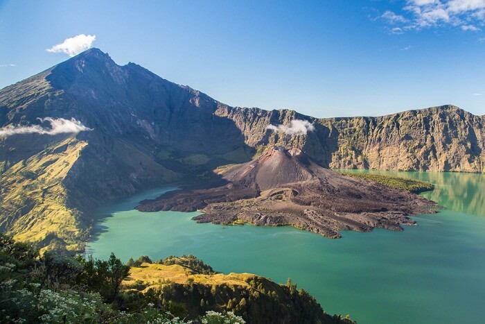The crater of Mt.Rinjani in Lombok island