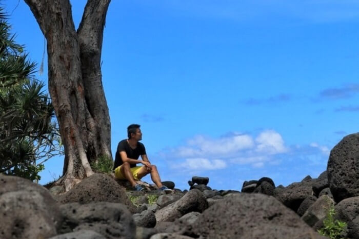 traveler in Reunion Island, France