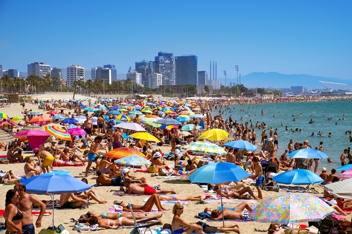 Bogatell beach in Barcelona