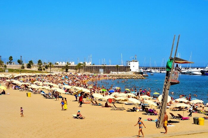 Somorrostro beach in Barcelona