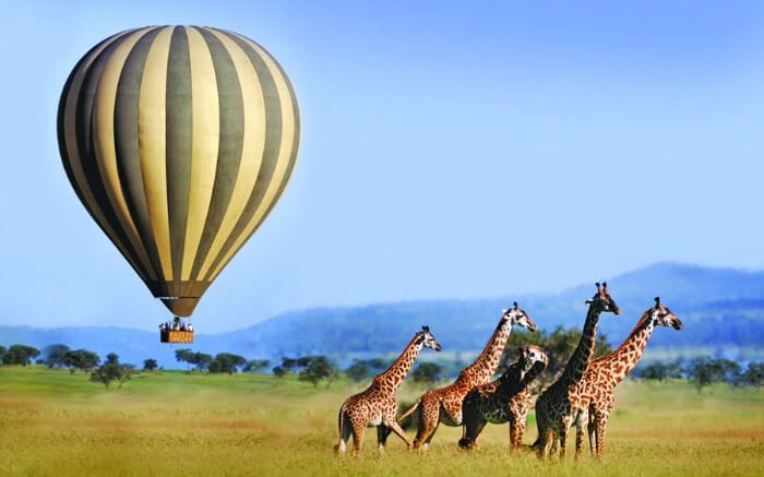 Balloon safari in Africa