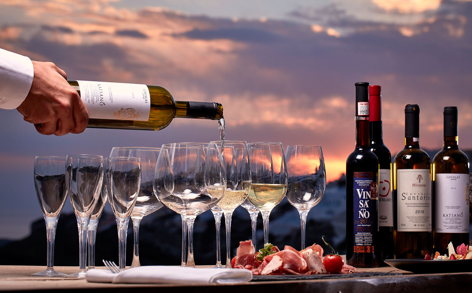 Santorini made wine
