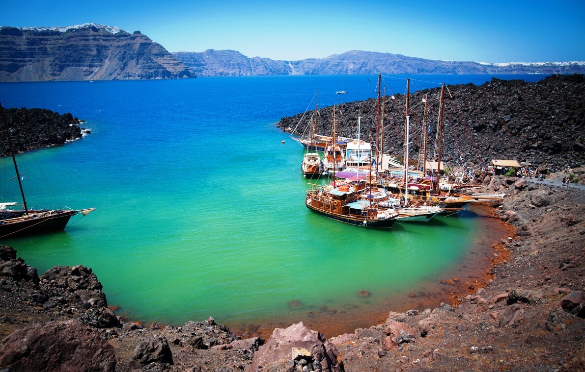 A hot spring in Santorini