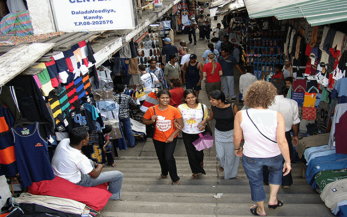 Tourists shopping at the Kandy City Center in Kandy