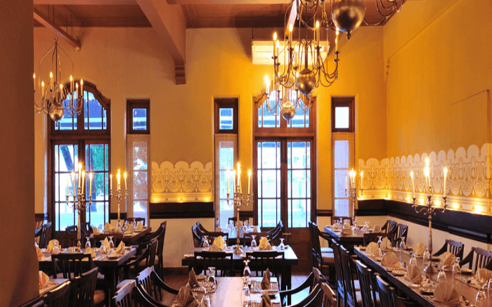 Well decorated interiors of White House Restaurant in Kandy